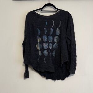 Urban Outfitters Black Celestial Long Sleeve Tee